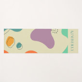 パステルカラーの抽象的な形のモダンな背景 ヨガマット (正面(横))