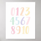 パステルカラーの数字教育ポスター ポスター (正面)