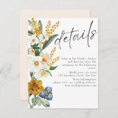 パステルカラーの春の庭の野の花の結婚式 エンクロージャーカード (正面/裏面)