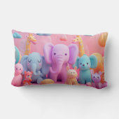 パステルカラーの柔らかい動物 ランバークッション (裏面)
