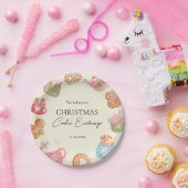 パステルカラーの楽しいクリスマスクッキー交換会パーティー ペーパープレート (パーティー)