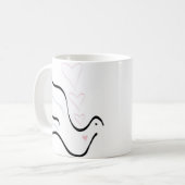 パステルカラーの様式化ハト コーヒーマグカップ (正面左)