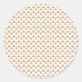 パステルカラーの模様が描かれた丸いステッカー ラウンドシール