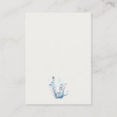 パステルカラーの水中カニ珊瑚の赤ちゃんシャワー用の本 エンクロージャーカード (裏面)