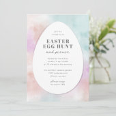 パステルカラーの水彩イースターエッグハント 招待状 (スタンド正面)