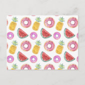 パステルカラーの水彩プールフロートパターン ポストカード (正面)