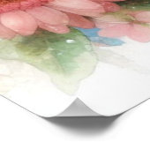 パステルカラーの水彩画の妖精と花 ポスター (角)