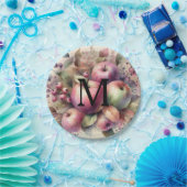 パステルカラーの水彩画の秋のリンゴ ペーパープレート (パーティー)