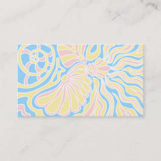 パステルカラーの海岸のテーマのデザイン 名刺