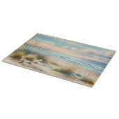 パステルカラーの海岸砂丘の水彩画 カッティングボード (角)