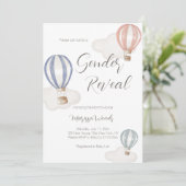 パステルカラーの熱気球　性別発表 招待状 (スタンド正面)