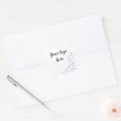 パステルカラーの甘いステッカーをシンプルに振りかける スクエアシール (封筒)