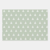 パステルカラーの白いクリスマスツリーパターン ラッピングペーパーシート (正面2)