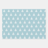 パステルカラーの白いクリスマスツリーパターン ラッピングペーパーシート (正面)