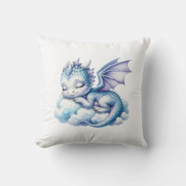パステルカラーの眠れるドラゴン クッション