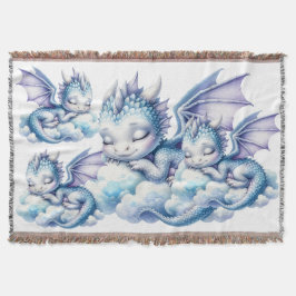 パステルカラーの眠れるドラゴン スローブランケット