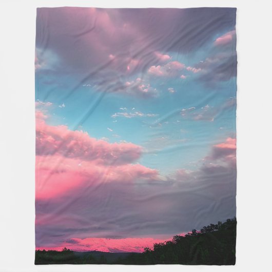 パステルカラーの空 フリースブランケット (正面)