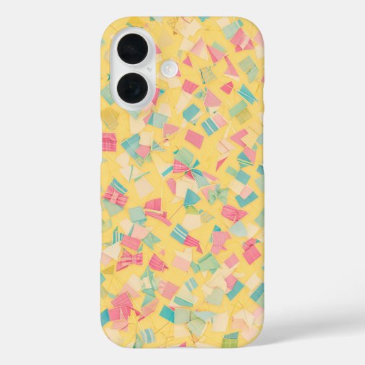 パステルカラーの紙吹雪とリボンのスマホケース Case-Mate iPhoneケース (裏面)