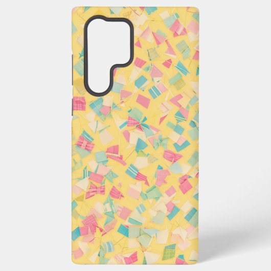 パステルカラーの紙吹雪とリボンのスマホケース SAMSUNG GALAXYケース (裏面)