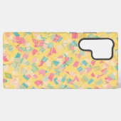 パステルカラーの紙吹雪とリボンのスマホケース SAMSUNG GALAXYケース (裏面横)