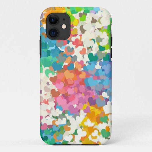 パステルカラーの紙吹雪ハート Case-Mate iPhoneケース (裏面)