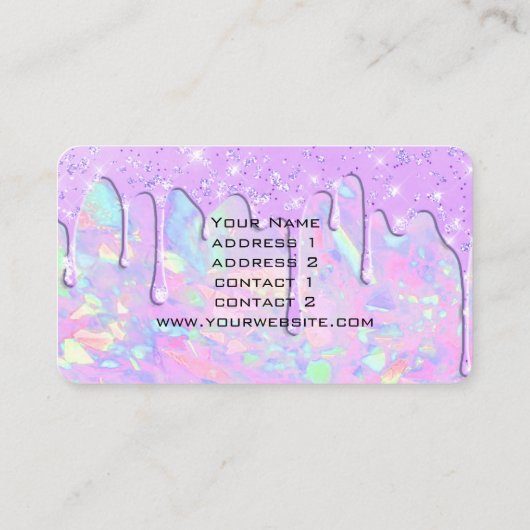 パステルカラーの紫 名刺 (裏面)
