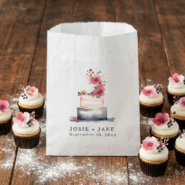 パステルカラーの結婚式のケーキの引出物袋 フェイバーバッグ