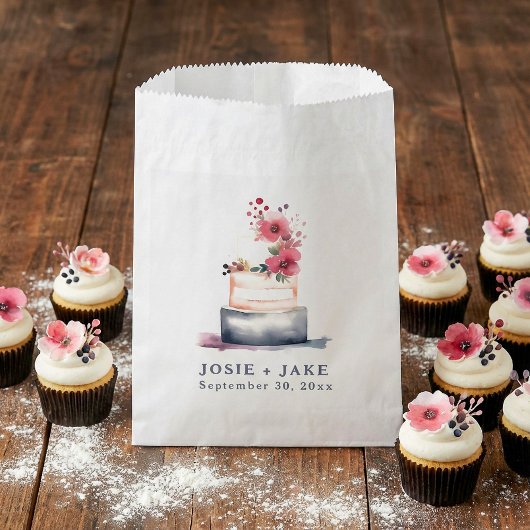 パステルカラーの結婚式のケーキの引出物袋 フェイバーバッグ
