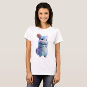 パステルカラーの綿あめチンチラ夢女子 Tシャツ (正面フル)