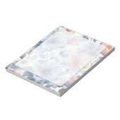 パステルカラーの繊細な水彩花模様 ノートパッド (回転)