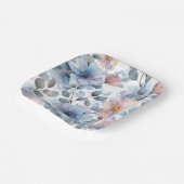 パステルカラーの繊細な水彩花模様 ペーパープレート (傾斜あり)