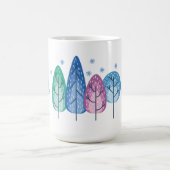 パステルカラーの美しい冬の時間樹 コーヒーマグカップ (中央)