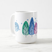 パステルカラーの美しい冬の時間樹 コーヒーマグカップ (正面左)