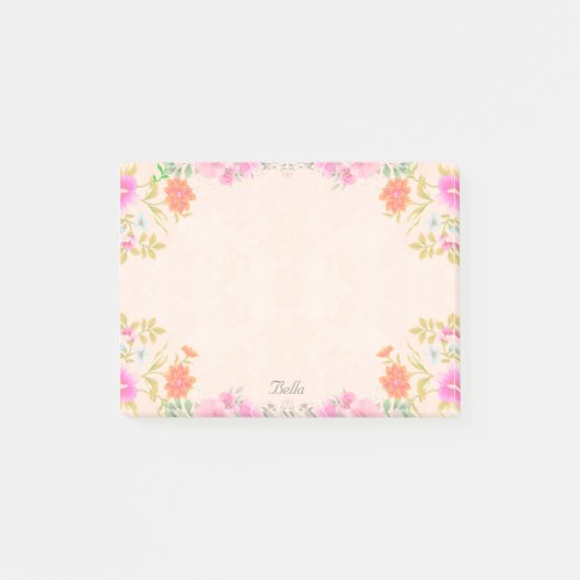 パステルカラーの美しい花たち ポストイット (正面)
