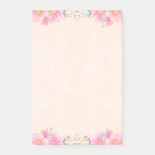 パステルカラーの美しい花のノート ポストイット (正面)