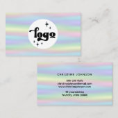 パステルカラーの背景にロゴを付ける 名刺 (正面/裏面)