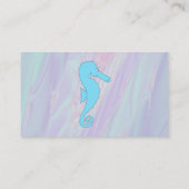 パステルカラーの背景の淡いブルーのタツノオトシゴ 名刺 (裏面)