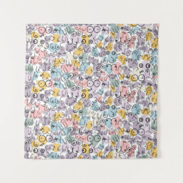 パステルカラーの胸の女性 タペストリー