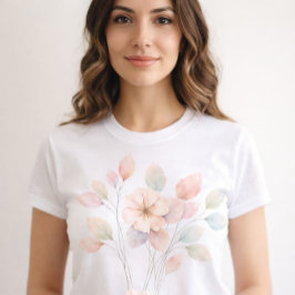 パステルカラーの花々が可愛い Tシャツ