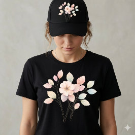 パステルカラーの花々が可愛い Tシャツ
