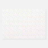 パステルカラーの花が咲くかわいいバンニー ラッピングペーパーシート (正面2)