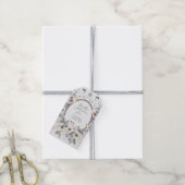 パステルカラーの花のアールヌーボー・ベイビーガールシャワー ギフトタグ (より糸付き)