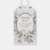 パステルカラーの花のアールヌーボー・ベイビーガールシャワー ギフトタグ (裏面)