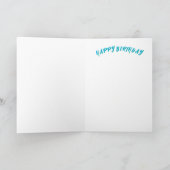 パステルカラーの花の茶わんのスタック ハッピーバースデー カード (内部)