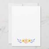 パステルカラーの花をあしらったフラワーウェディング招待状 サンキューカード (裏面)