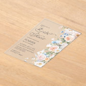 パステルカラーの花嫁シャワーパーティー アクリル招待状 (レイダウン)