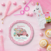 パステルカラーの花柄がプリントされたトラックがイースターを祝う ペーパープレート (パーティー)