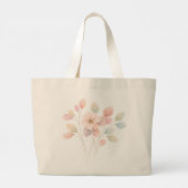 パステルカラーの花柄 ラージトートバッグ (裏面)