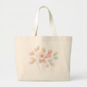 パステルカラーの花柄 ラージトートバッグ (正面)