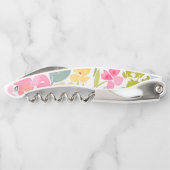 パステルカラーの花柄 ワインボトルオープナー ソムリエナイフ (裏面)